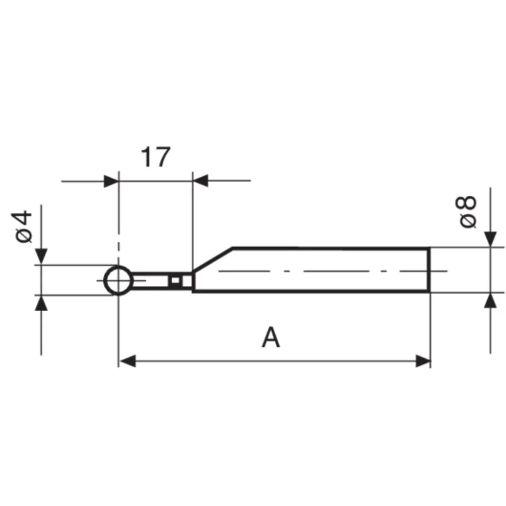 817 CI-r kulový měřící dotek s rubínovou kuličkou D=4 mm
