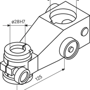 827 b 18 Výložníková ramena s upínacím otvorem 28 mm