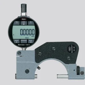 840 F třmenový kalibr s indikátorovým úchylkoměrem 100-150 mm, v dřevěné krabičce