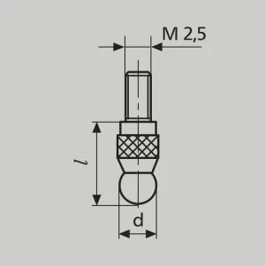 906 H kulový měřící dotek 9 mm, kulička z tvrdokovu