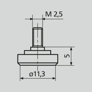 907 měřicí dotyk plochý z , D = 11,3 mm