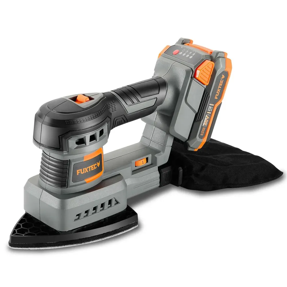 Akumulátorová 20V orbitální bruska FUXTEC FX-E1MS20 SET s 1 x akumulátorem 2Ah, 1 x nabíjeckou 1A