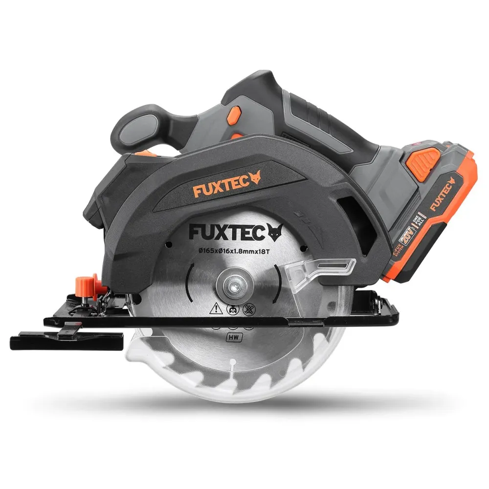 Akumulátorová okružní pila FUXTEC 20V FX-E1CS20 SET s 1 x akumulátorem 4Ah, 1 x nabíjeckou 1A