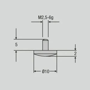 Dotek M2,5 Sférický kotouč Ø 10,0 mm