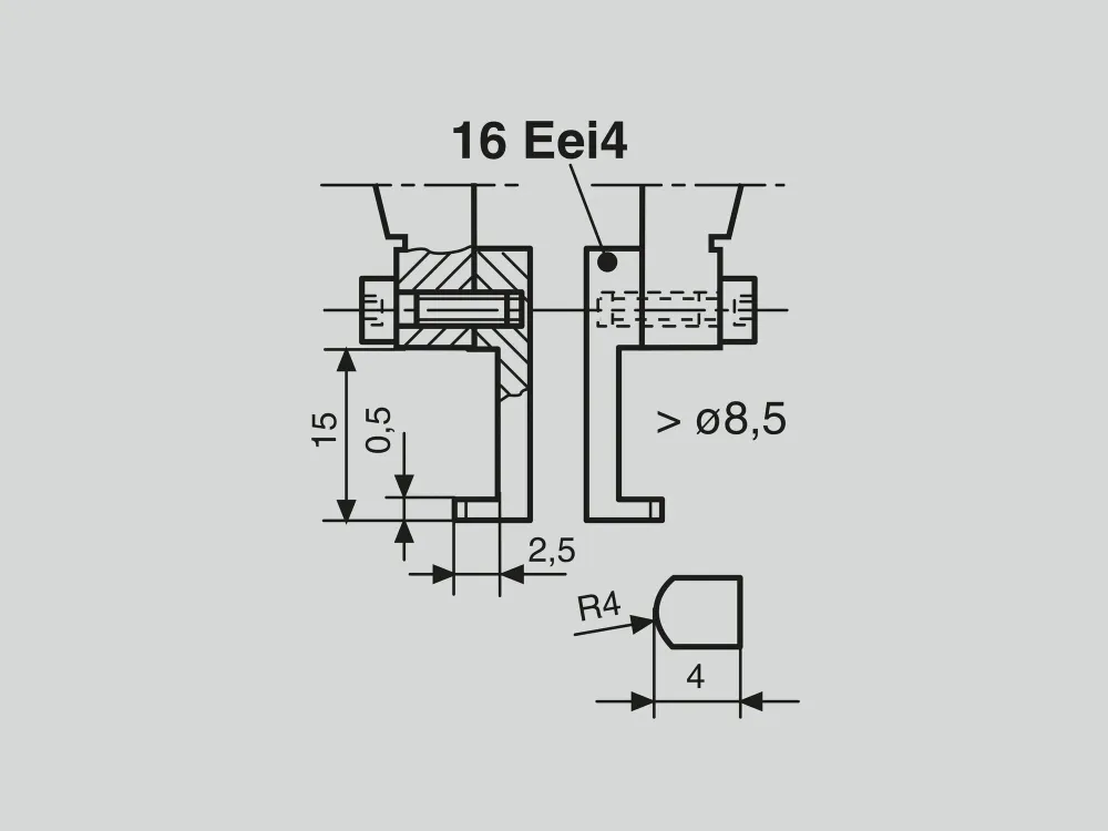 16 Eei4 měř. doteky od D=9mm pro vnitřní měření
