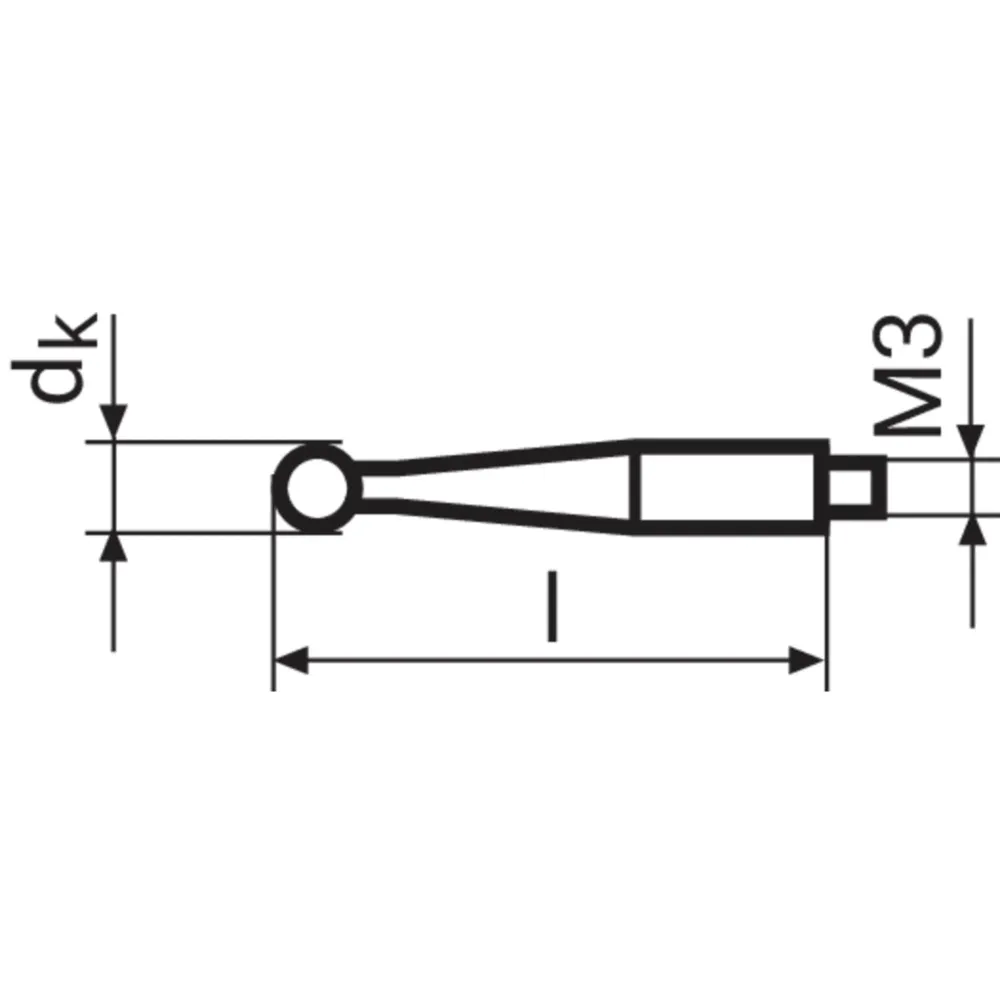 K2/24 Kuličkový třmen z tvrdokovu Dakks Kalibrace = 2,0 mm, d = 24 mm