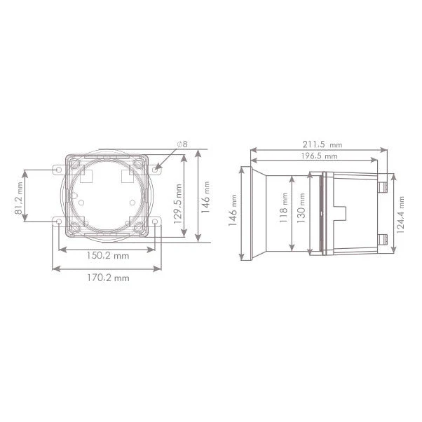 ES120 Heavy Duty klakson, kovový odlitek, 7 tónů, 85-250 V AC/DC