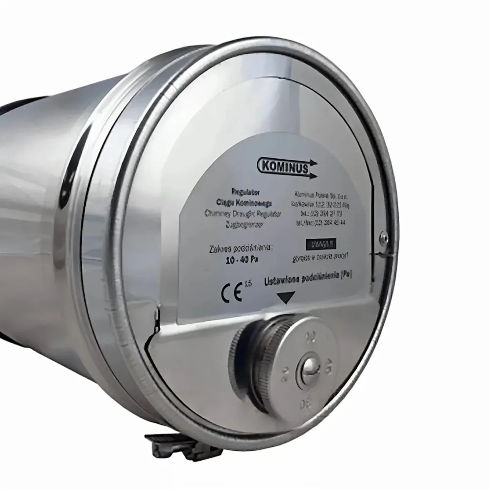 Univerzální nerezový omezovač tahu s adaptérem na kouřovou trubku těsnicím břitem 120-200 mm