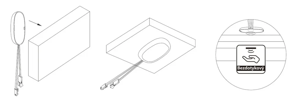 Vypínač bezdotykový serape dim. KM-VBS-01SS, 12V-24V 60W