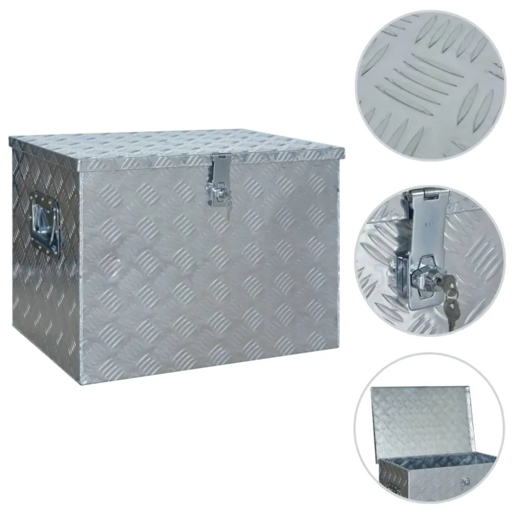 Hliníkový box 610 x 430 x 455 mm stříbrný zelená