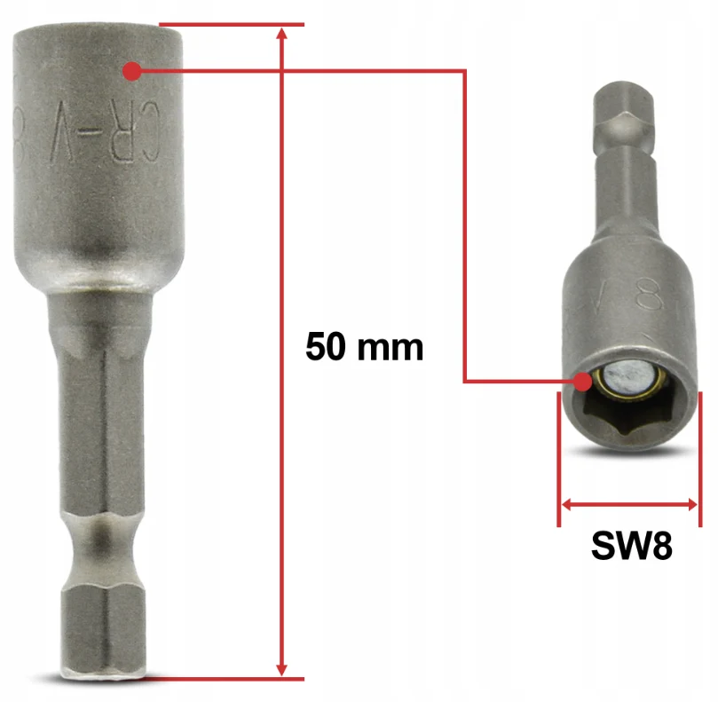 KLIMAS Wkret-met WM Ø8 mm magnetický nástavec pro šrouby se 6 hrannou hlavou