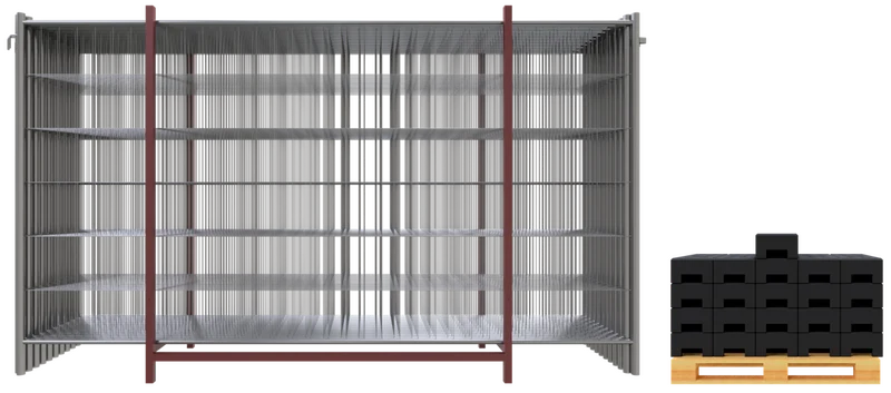 Přepravní paleta – mobilní oplocení (20 panelů)