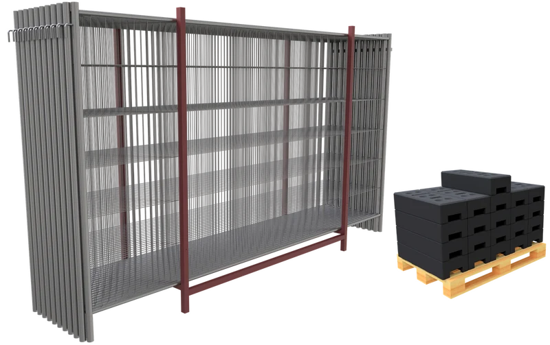 Přepravní paleta – mobilní oplocení (20 panelů)