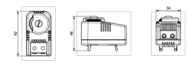 Bimetalový termostat 0-60C NC, PTHT, Plastim