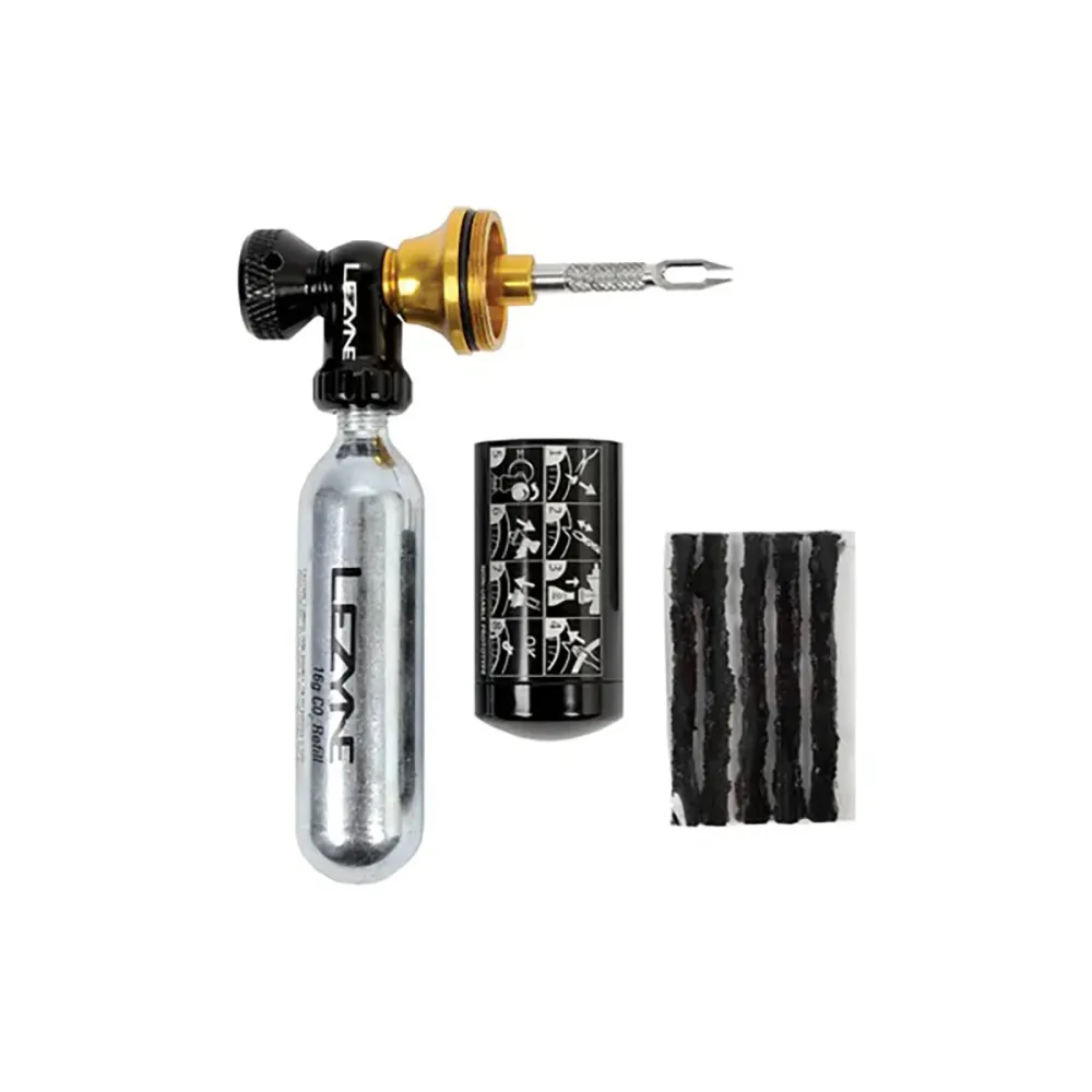 Bezdušová opravná sada CO2 LEZYNE BLASTER + 5 knotů + 2x kartuše CO2