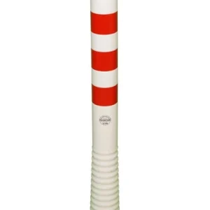 Pružný dopravní sloupek – Elasto – 1000 mm / bílý s červenými reflexními pruhy (Vrácení)