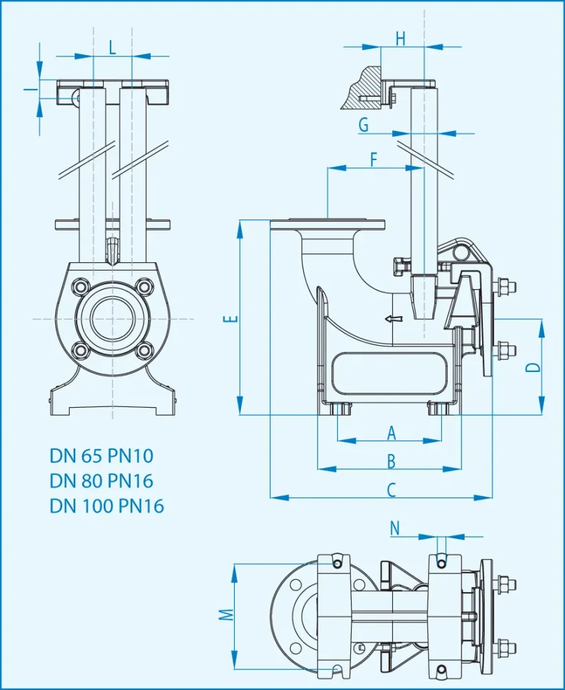 Duty 80 - DN80 PN16 pro vazba nohou