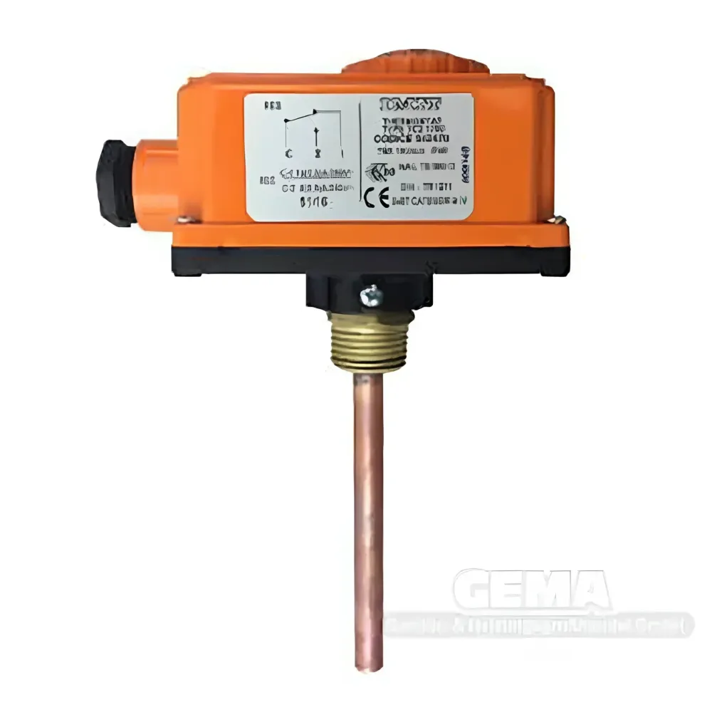 Regulační termostat včetně ponorného pouzdra pro automatickou regulaci teploty 0°C-90°C