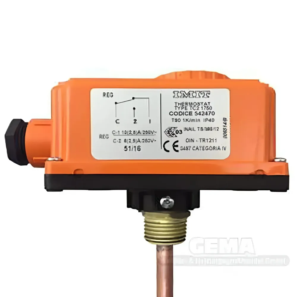 Regulační termostat včetně ponorného pouzdra pro automatickou regulaci teploty 0°C-90°C