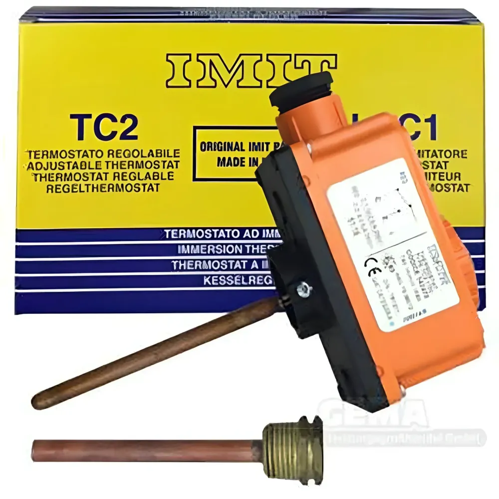 Regulační termostat včetně ponorného pouzdra pro automatickou regulaci teploty 0°C-90°C