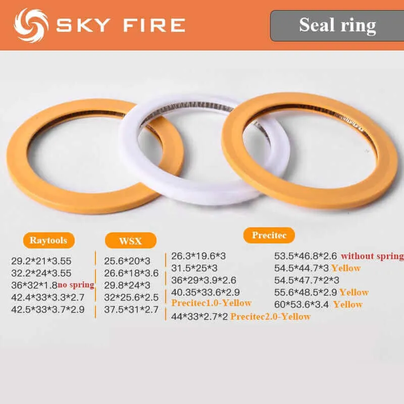 Použitý laserový gumový těsnící kroužek O-Ring pro řezací hlavy Precitec Raytools Sky Fire Laser
