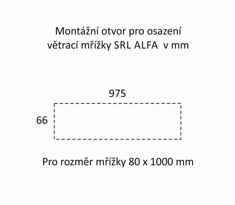 SRL - Šířka větrací mřížky ALFA 80 x 1000 mm - Šířka mřížek 80 mm
