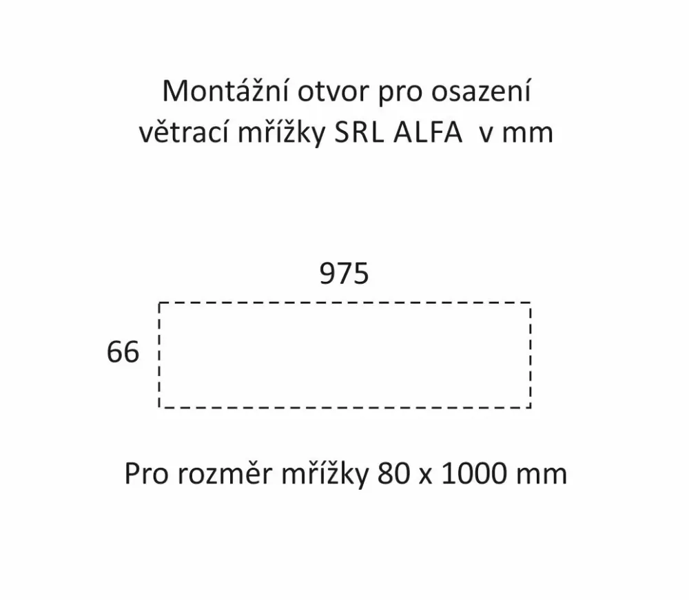 Šířka mřížky SRL - Alfa ventilační mřížka 80 x 1000 mm - šířka mřížek 80 mm