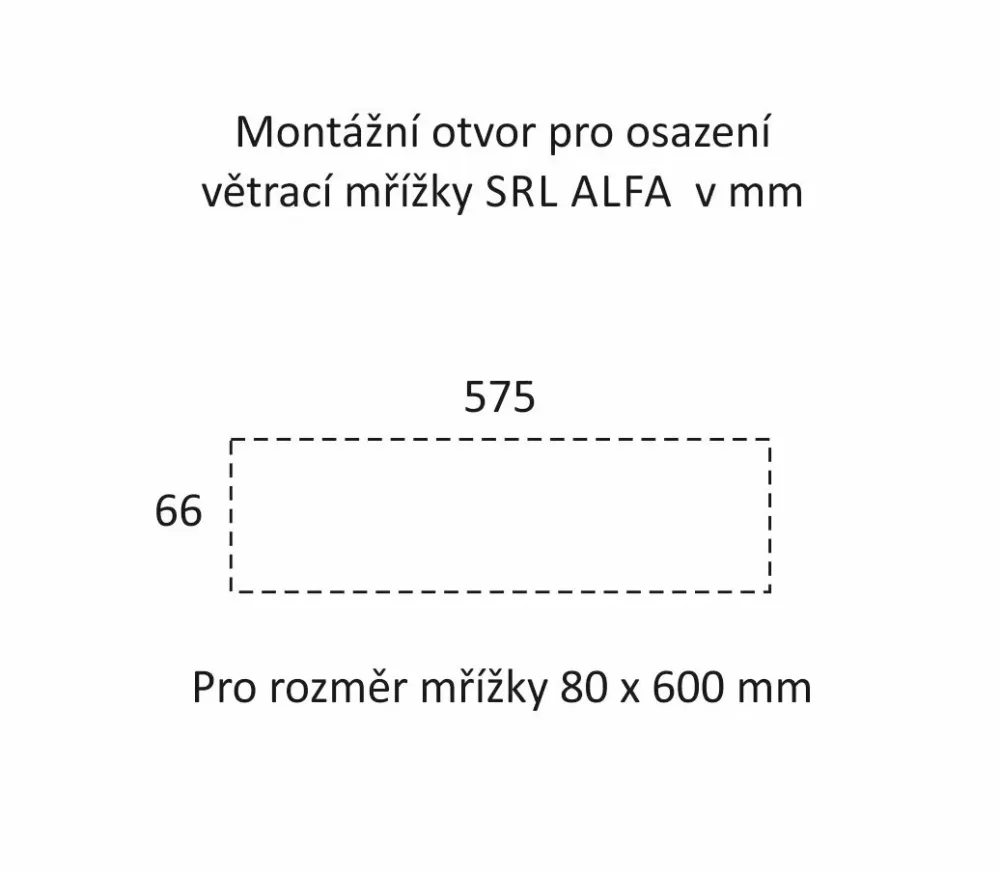 Šířka ventilační mřížky SRL - šířka mřížky Alfa 80 x 600 mm - šířka mřížek 80 mm