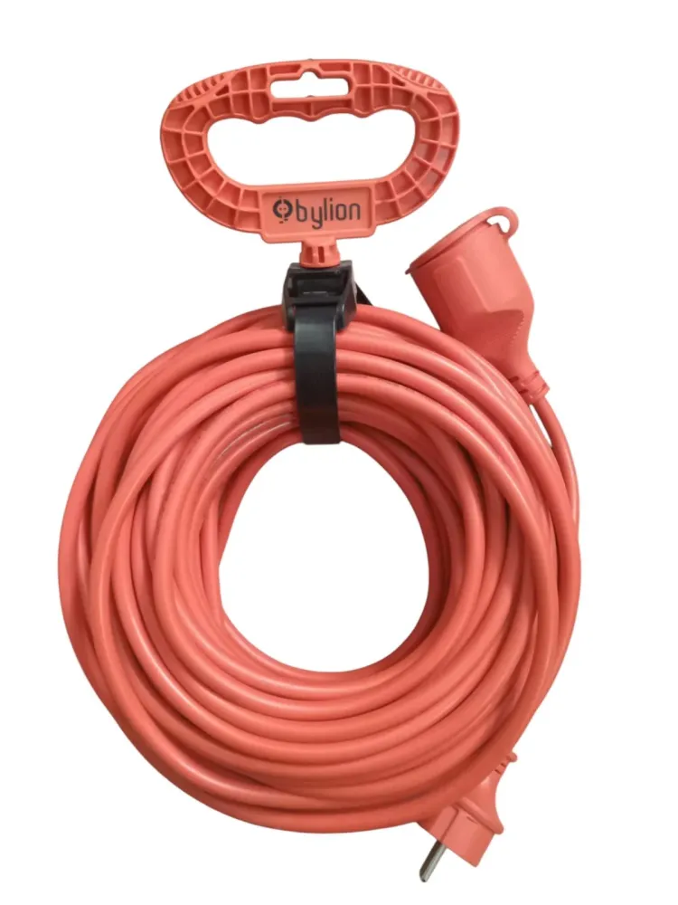 15metrový, 16A prodlužovací měděný kabel 3x1,5mm2, IP44 se zástrčkovou spojkou, typ Schuko