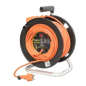 Naviják s měděným kabelem 3x2,5 mm2, IP44 s ochranou proti přetížení, proud 16 , 40m+2m Barva kabelu: oranžová francouzský...