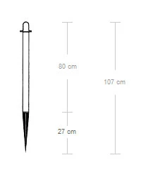 Flexibarrier Sloupek s řetězem s plastovým sloupkem - hrot, 107 cm