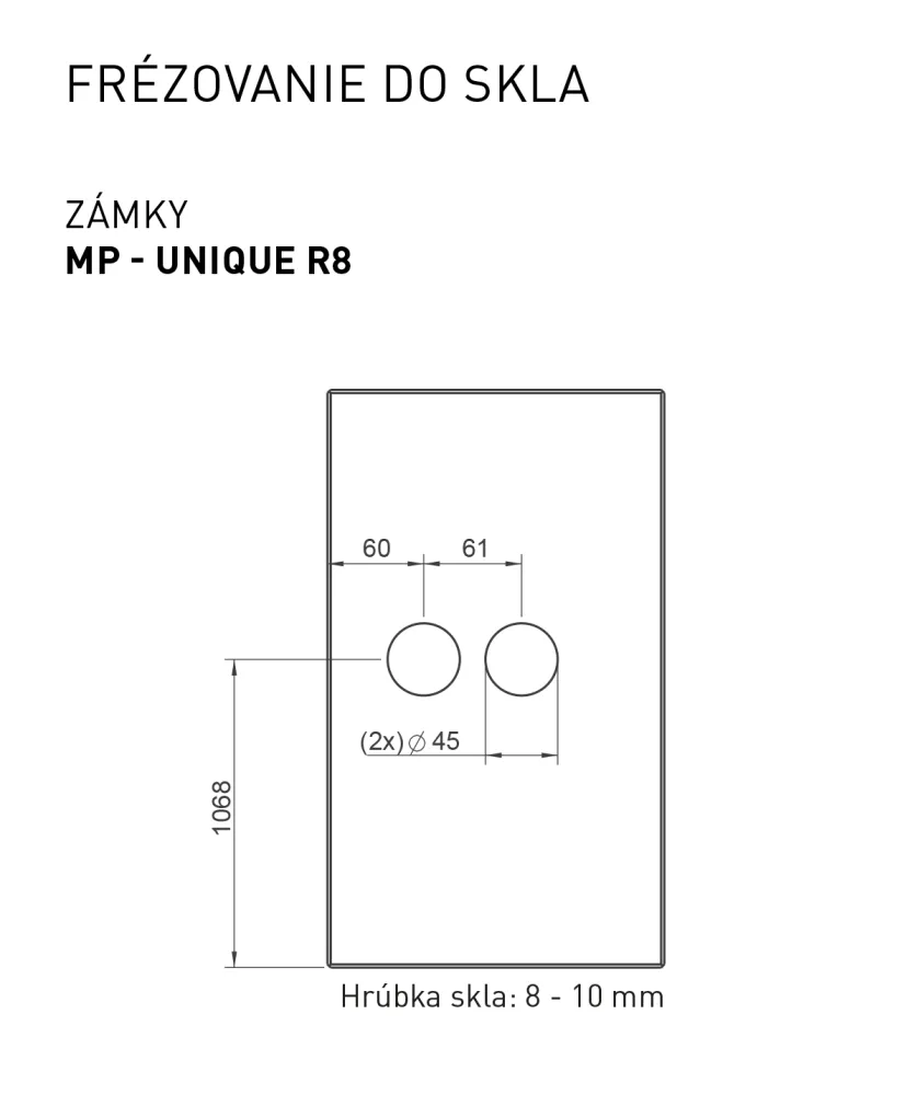 MP - Unikátní R8 - Sklo zámek s držadlem oblíbené - BBQ - zámky pro skleněné dveře